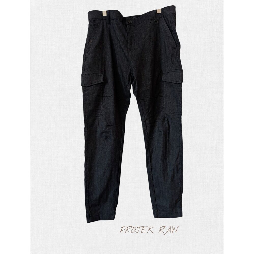 NWT   PROJEK RAW mens cargo Actiflex design charcoal pants  Sz 38